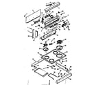 Kenmore 6479157360 backguard and main top section diagram