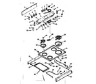 Kenmore 6479167360 backguard and main top section diagram