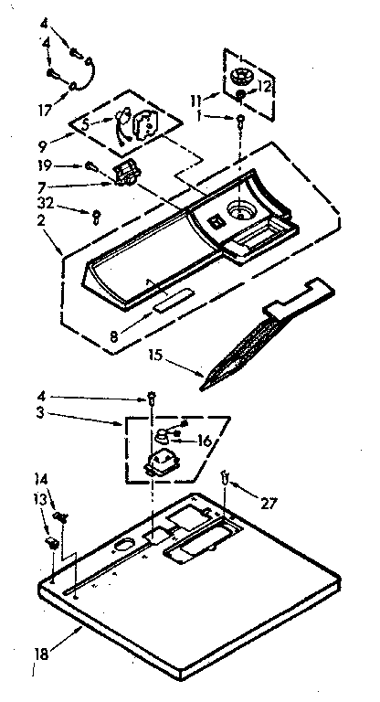 Top and console assembly
