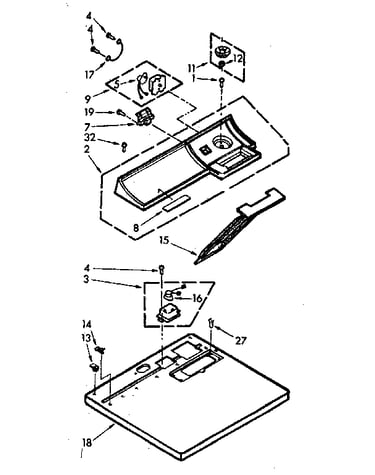 Top and console assembly