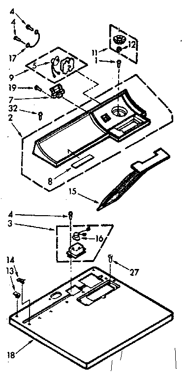 Top and console assembly