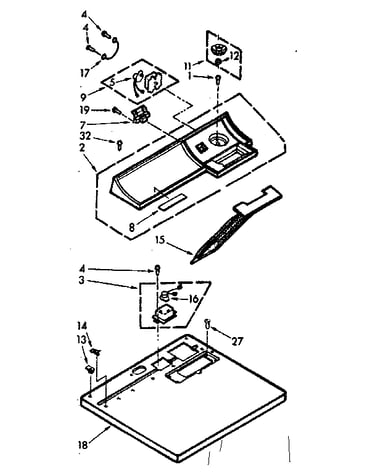 Top and console assembly