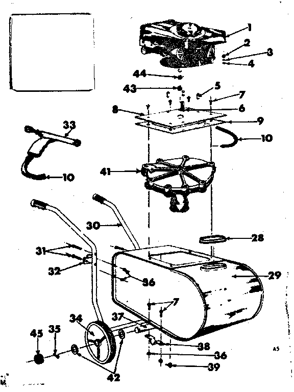 Engine and tank assembly