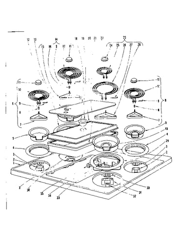Cook top section