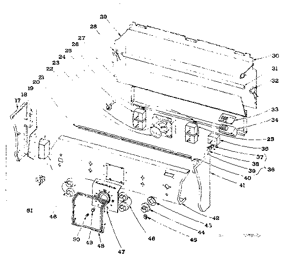 Backguard section