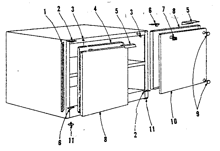 Cabinet and doors