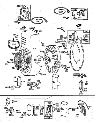 Flywheel assembly and blower housing