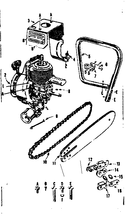 Engine/ chain and guide bar