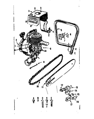 Engine/ chain and guide bar