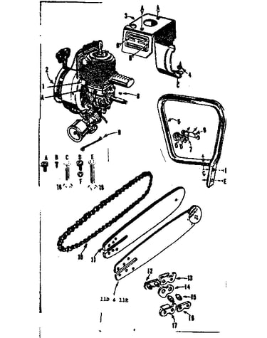 Engine / chain and guide bar