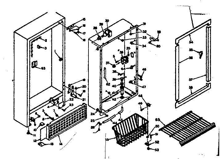 Freezer cabinet parts