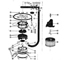 Kenmore 58765570 motor, heater, and impeller details diagram