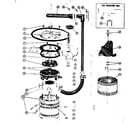 Kenmore 58765650 heater, impeller, motor, and pump details diagram