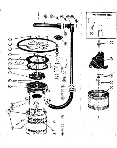 Heater, impeller, motor, and pump details
