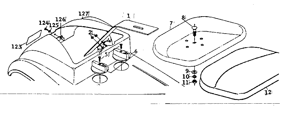 Seat and top half of body