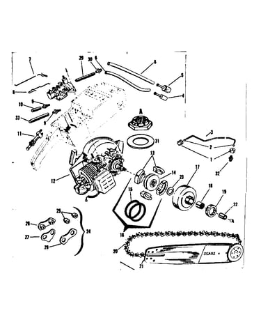 Engine / chain and guide bar