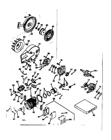 Cylinder /crankshaft and rewind starter