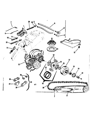 Engine / chain and guide bar