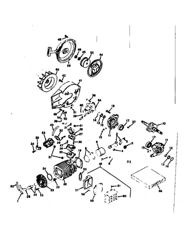 Cylinder /crankshaft and rewind starter