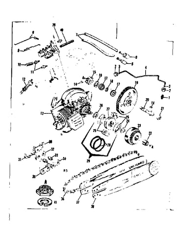 Engine / chain and guide bar