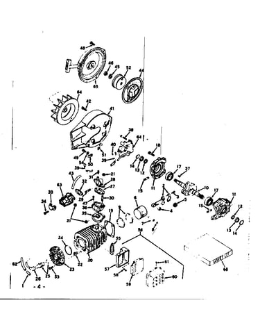 Cylinder /crankshaft and rewind starter