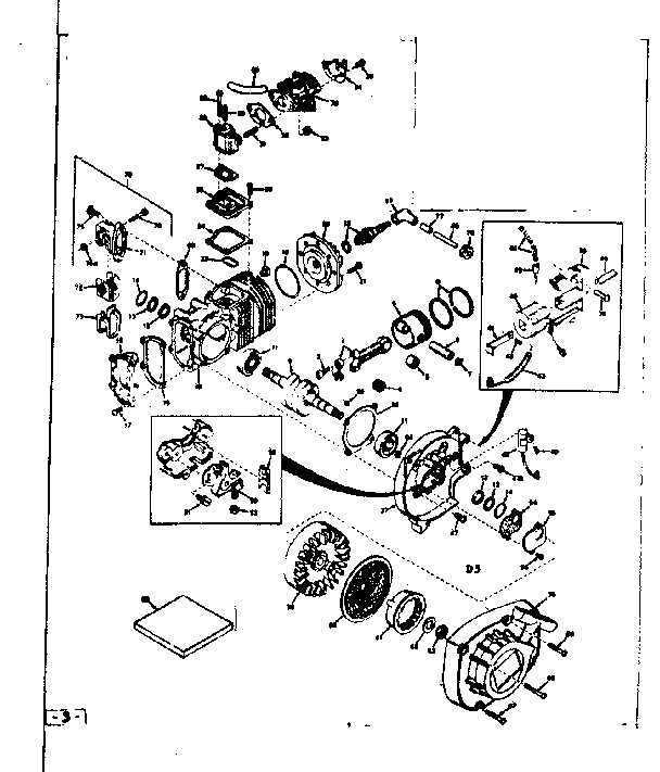 Cylinder /crankshaft and rewind starter