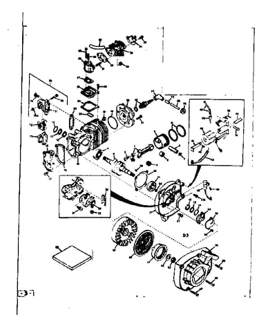Cylinder /crankshaft and rewind starter
