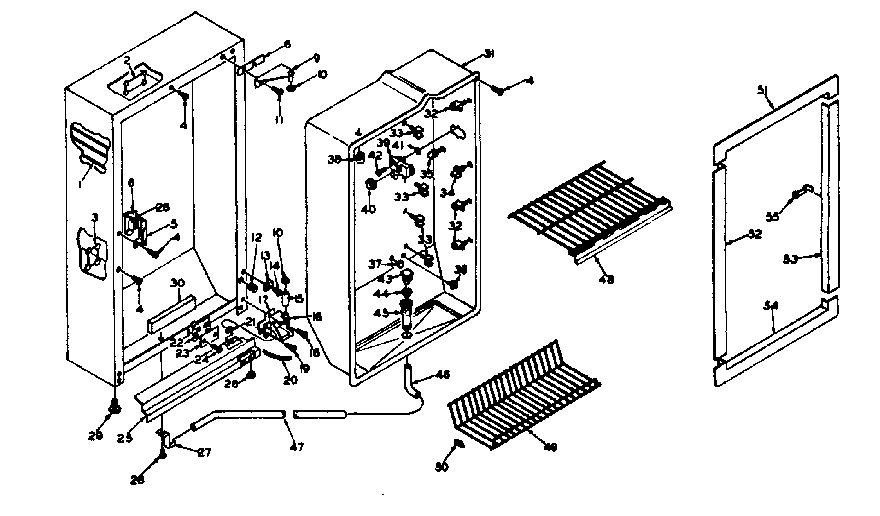 Freezer cabinet parts