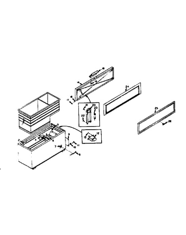 Freezer cabinet and door parts