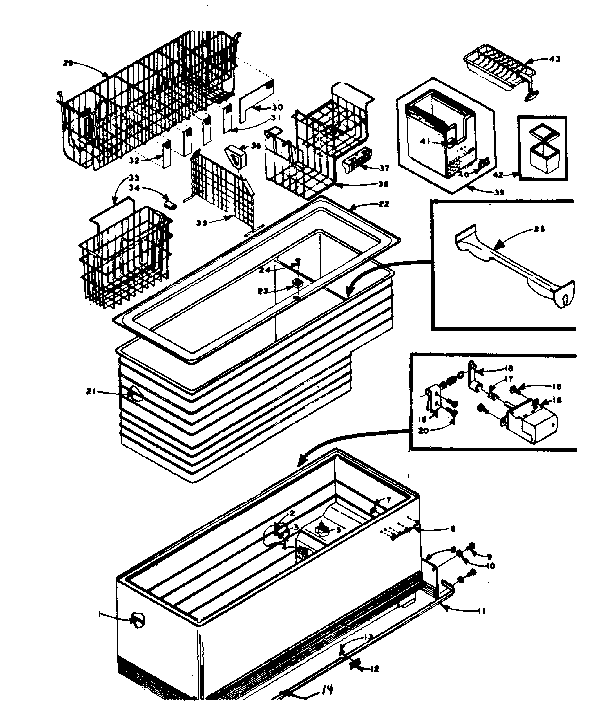 Freezer cabinet parts