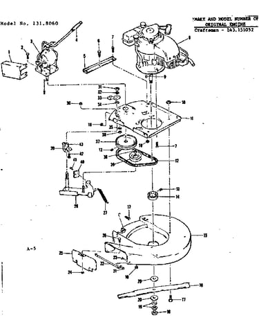 Mower housing and engine