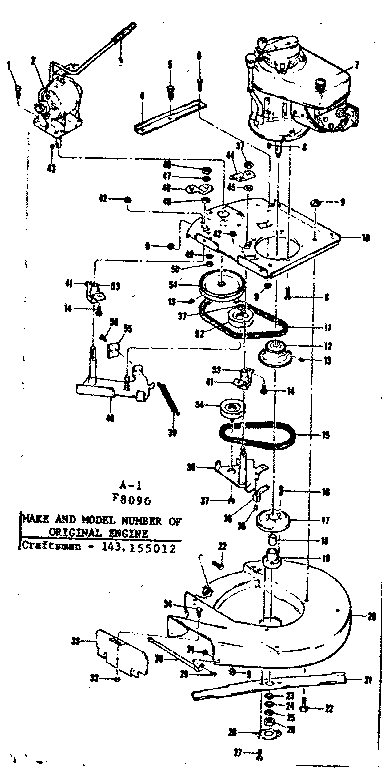 MOWER HOUSING AND ENGINE