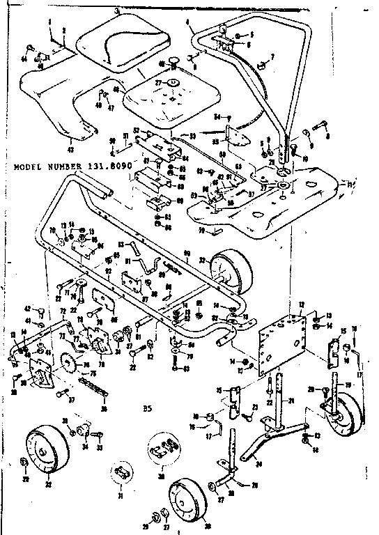 FRAME AND WHEEL ASSEMBLY