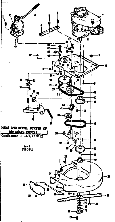 MOWER HOUSING AND ENGINE