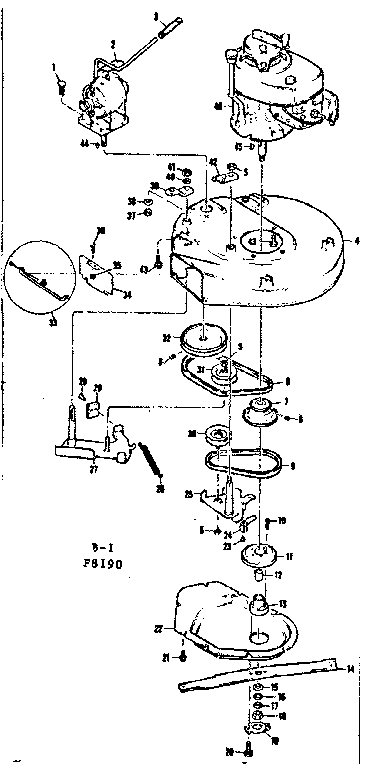 Mower housing and engine