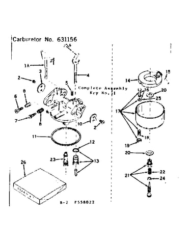 Carburetor no. 631156