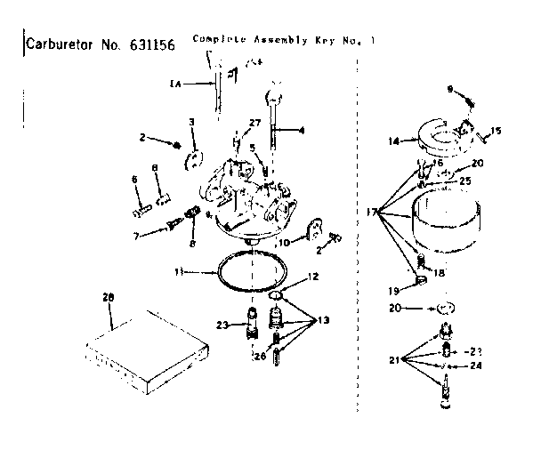 Carburetor no. 631156
