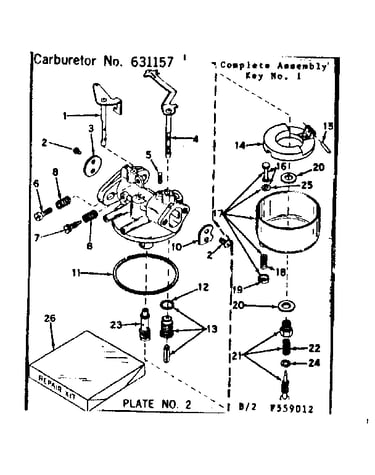 Carburetor no. 631157