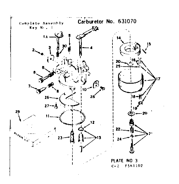 Carburetor no. 631070