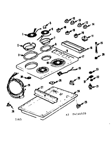 Counter top and element section