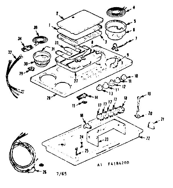 Counter top and element section