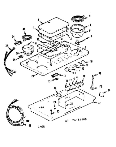 Counter top and element section