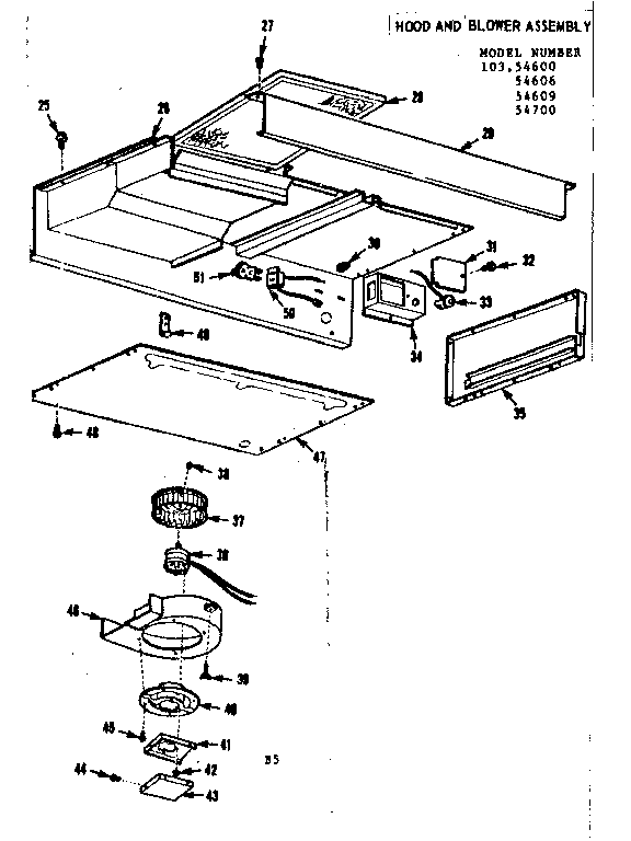 HOOD AND BLOWER ASSEMBLY