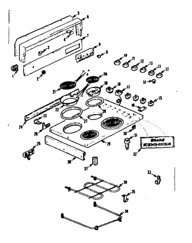 Main top & burner section
