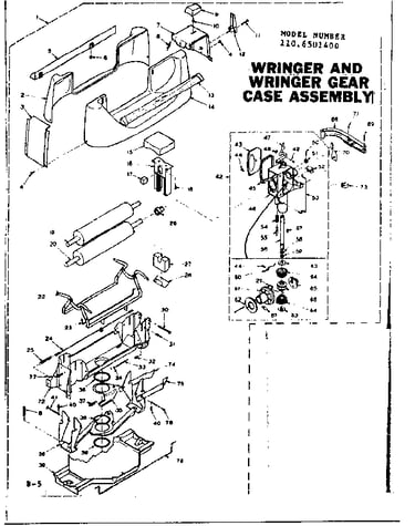 Wringer & wringer gear case assembly