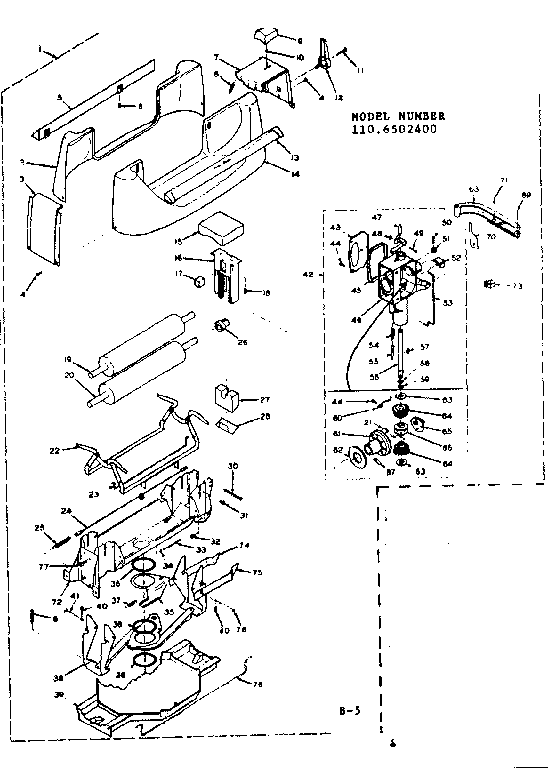 WRINGER & WRINGER GEAR CASE ASSEMBLY