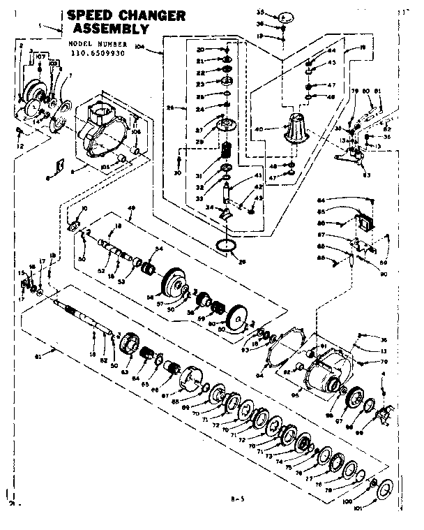 Speed changer assembly