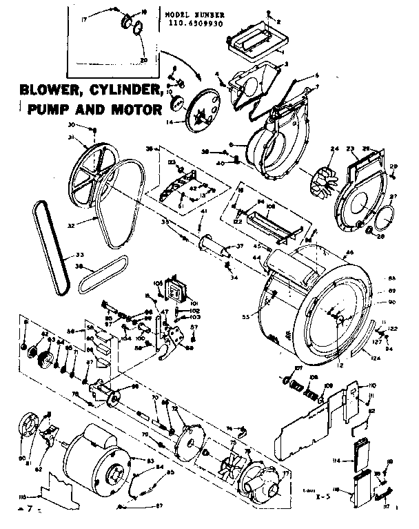 Blower, cylinder, pump & motor