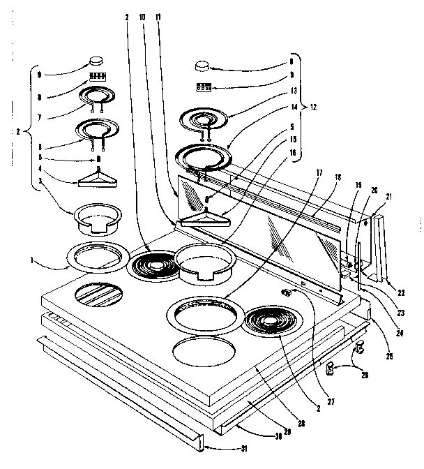 Cook top section
