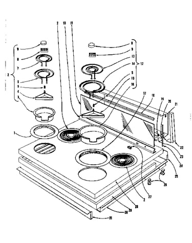 Cook top section